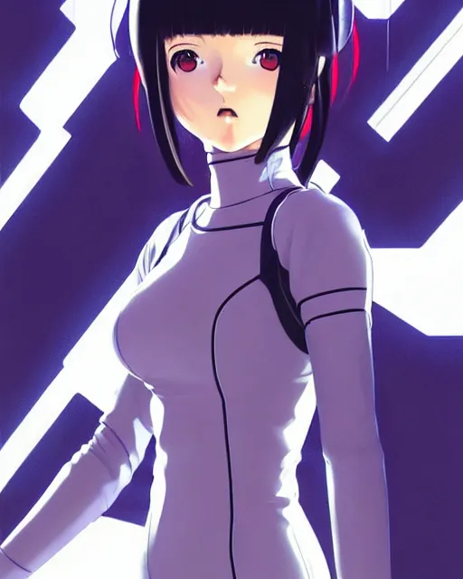 Image similar to girl wearing eva plugsuit | | very very anime!!!, fine - face, audrey plaza, realistic shaded perfect face, fine details. anime. realistic shaded lighting poster by ilya kuvshinov katsuhiro otomo ghost - in - the - shell, magali villeneuve, artgerm, jeremy lipkin and michael garmash and rob rey