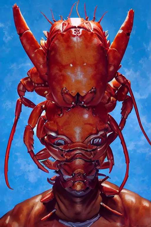 Prompt: portrait of the swell lobster sealer wearing zibeline mask by artgerm and Craig Mullins, James Jean, Andrey Ryabovichev, Mark Simonetti and Peter Morbacher 16k