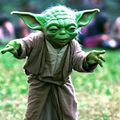 Image similar to yoda performing at woodstock