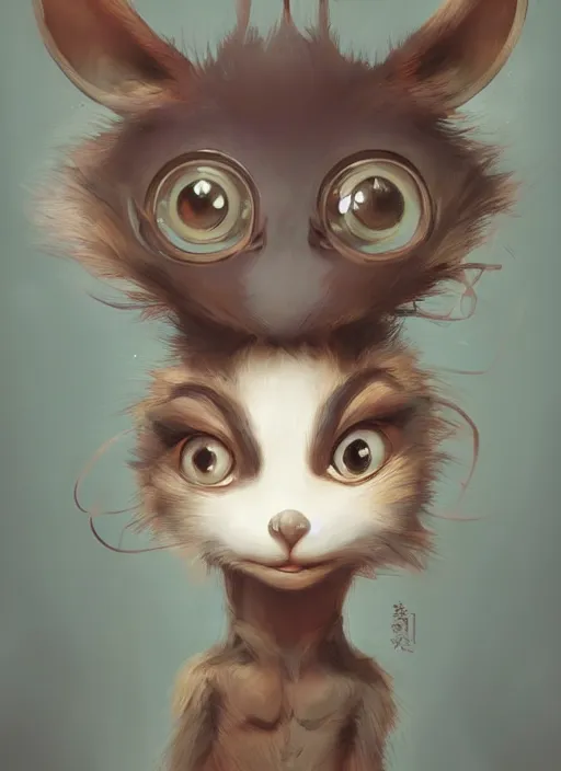 Image similar to a beautiful portrait of a cute anthropomorphic humanoid fursona. big eyes. character design by cory loftis fenghua zhong ryohei hase isma