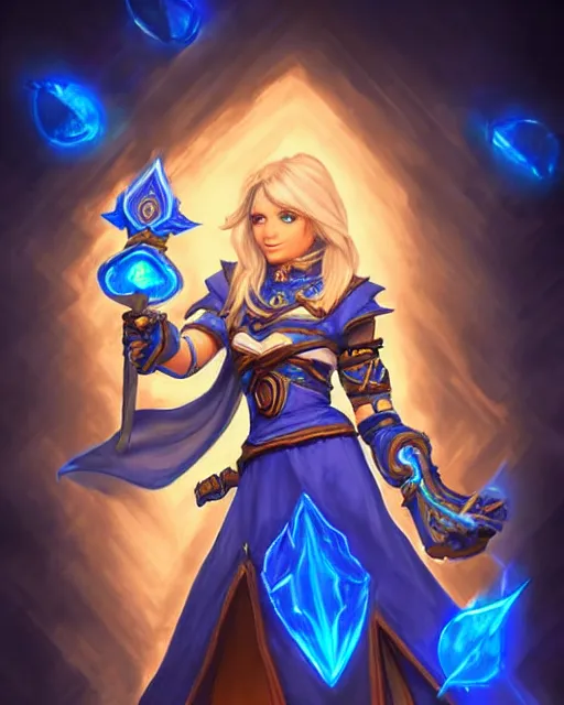 Prompt: perfectly - centered!! looking at the camera!!! full body portrait of the female blue mage, bright lighting, intricate abstract upper body intricate artwork, by hearthstone, concept art, hearthstone mastered art