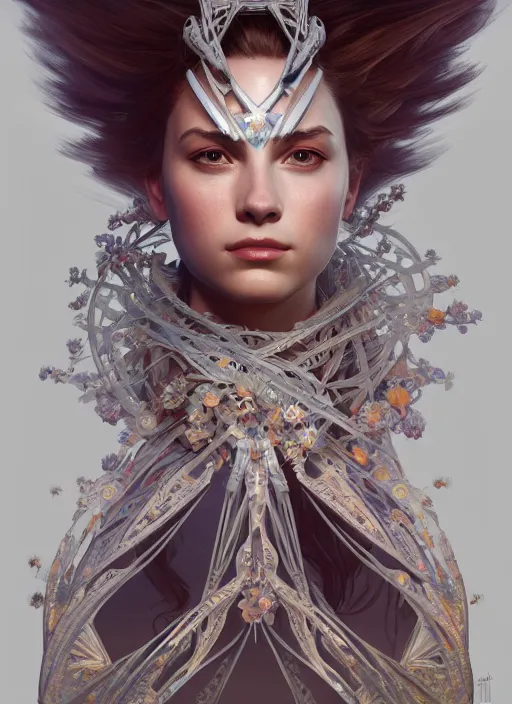 Prompt: symmetry!! portrait of floral! horizon zero dawn machine, intricate, elegant, highly detailed, digital painting, artstation, concept art, smooth, sharp focus, illustration, art by artgerm and greg rutkowski and alphonse mucha, 8 k