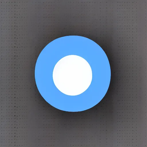 Image similar to 2D digital art of a blue circle with a gray rectangular nose sticking out of it on a white background