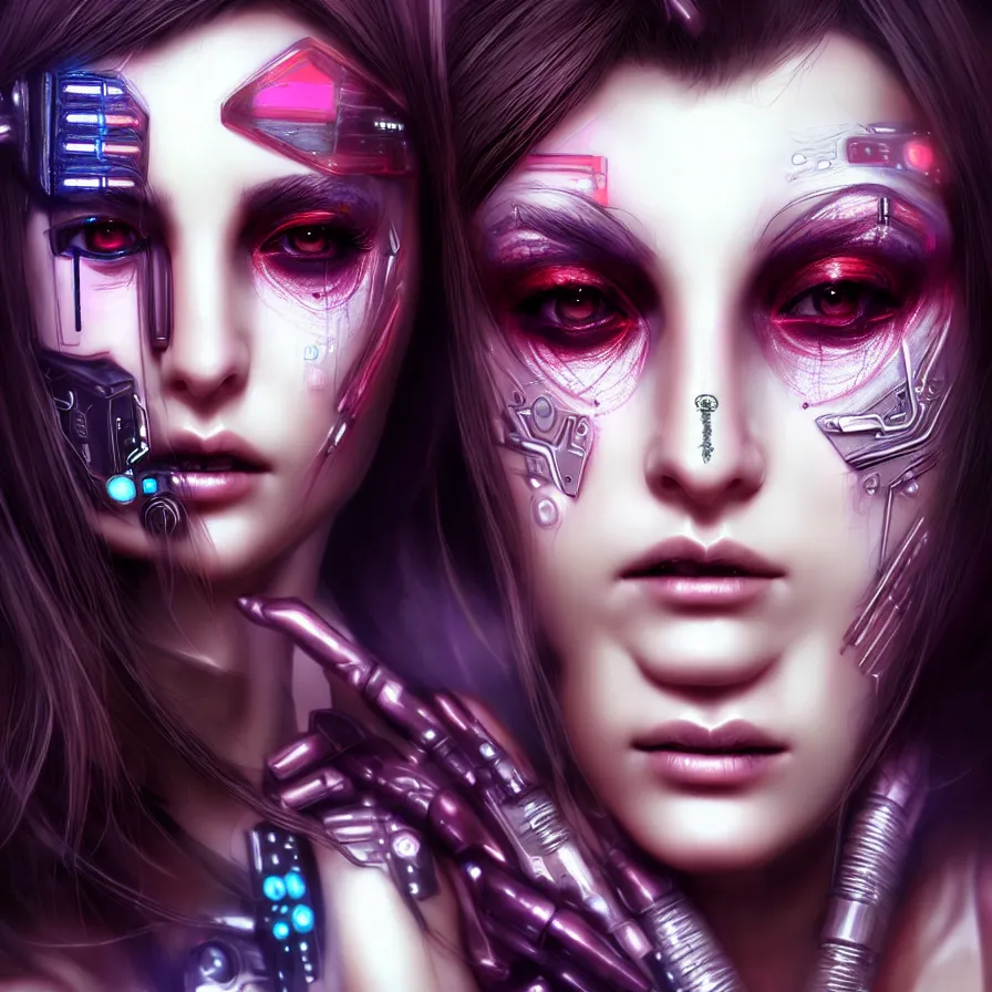 Prompt: face decoration on beautiful woman face, cyberpunk art by kuno veeber, cgsociety, computer art, ultra detailed, futuristic, anime aesthetic