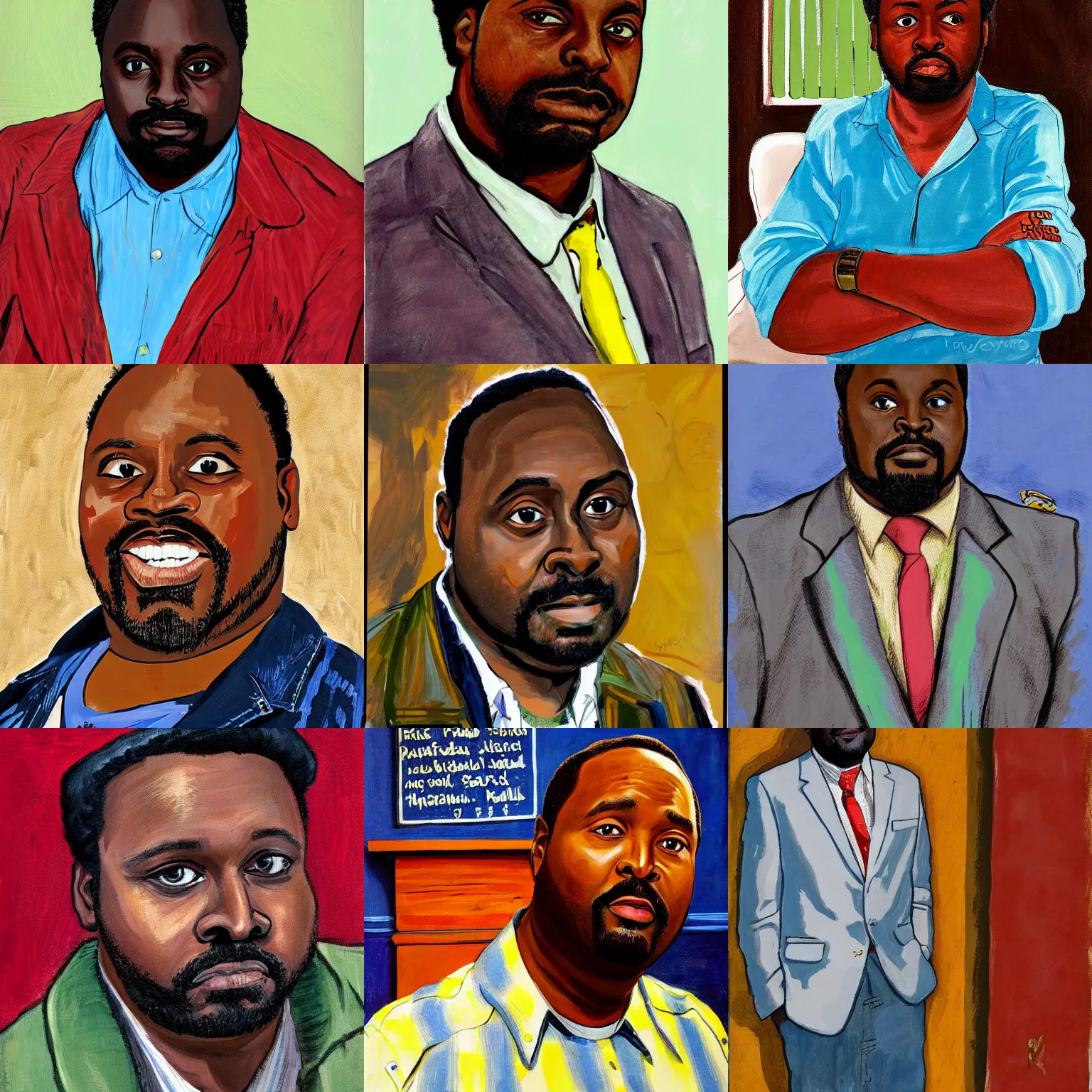 Prompt: brian tyree henry portrait by red grooms
