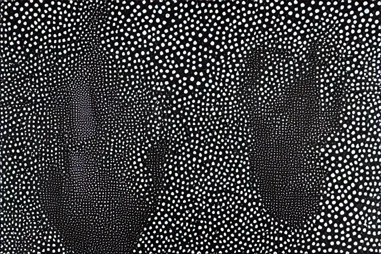 Image similar to face made out of mist, faceless people dark, dots, drip, stipple, pointillism, technical, abstract, minimal, style of francis bacon, asymmetry, pulled apart, cloak, hooded figure, made of dots, abstract, balaclava