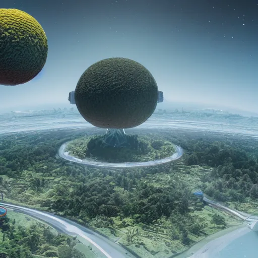 Prompt: panorama,utopia,science fiction,bio-inspired,organic,sunny,redshift render