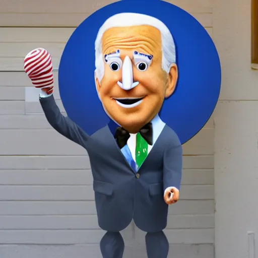 Image similar to mr. potato head dressed as joe biden