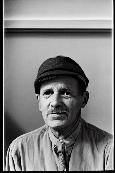 Image similar to portrait of frank malina, photograph, kodachrome