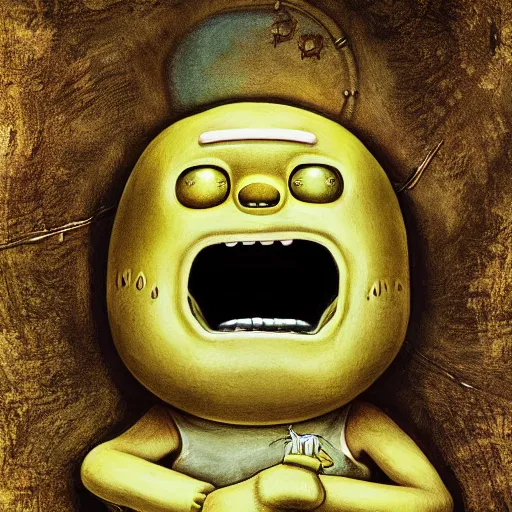 Image similar to photorealistic adventure time with finn and jake by h. r. giger