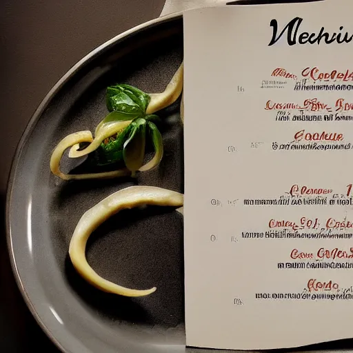 Image similar to the menu of a Michelin star italian restaurant named Carrello