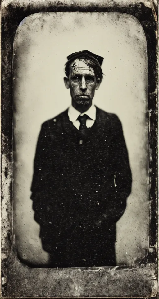 Prompt: a wet plate photograph, a portrait of a stern looking school teacher