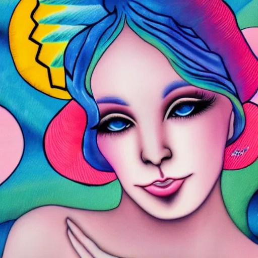 Image similar to beautiful young scottish woman with pale skin and blue eyes by lisa frank