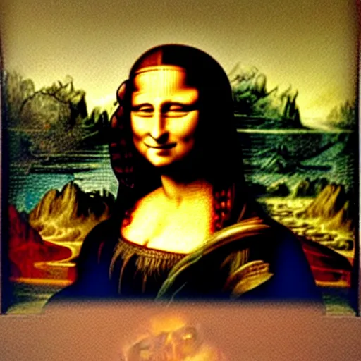 Image similar to mona lisa painting herself