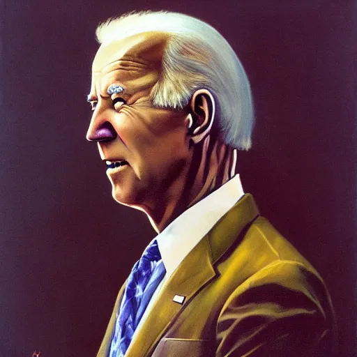 Image similar to joe biden ascendant, by j. c. leyendecker and beksinski