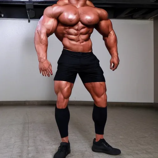 Image similar to extra muscular gigachad with big package