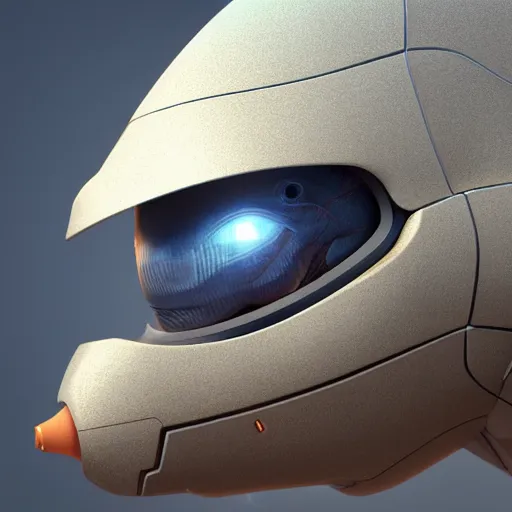 Prompt: speculative fiction art, bust profile picture of a male robotic anthro bottlenose dolphin, visor covering eyes, rounded beak, commission on furaffinity, cgsociety, octane render, subnautica