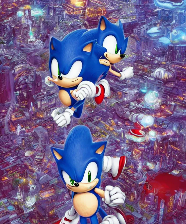 sonic the hedgehog and hyper sonic (sonic) drawn by spacecolonie