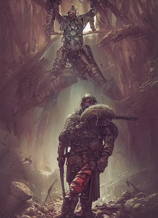 Image similar to hyper realistic photography portrait of postapocalyptic medieval religious occult amazon cinematic, brom, moebius, juan gimenez, peter mohrbacher, james gurney