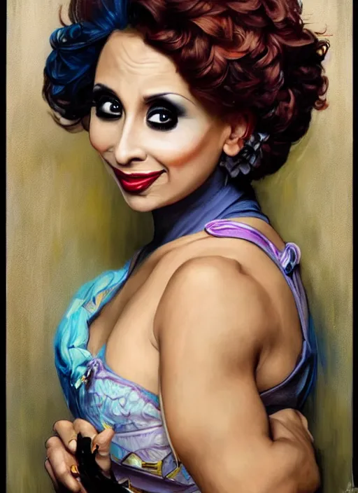 Image similar to bianca del rio, painting by artgerm and greg rutkowski and alphonse mucha