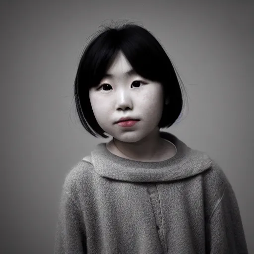 Prompt: Portrait of an 1980 young japanese girl, (EOS 5DS R, ISO100, f/8, 1/125, 84mm, postprocessed, crisp face, facial features)