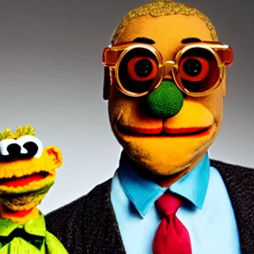 Prompt: gus fring as a muppet, 8 k, 3 d, professional