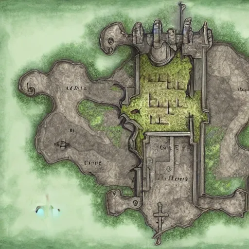 Image similar to dnd castle map layout, digital art