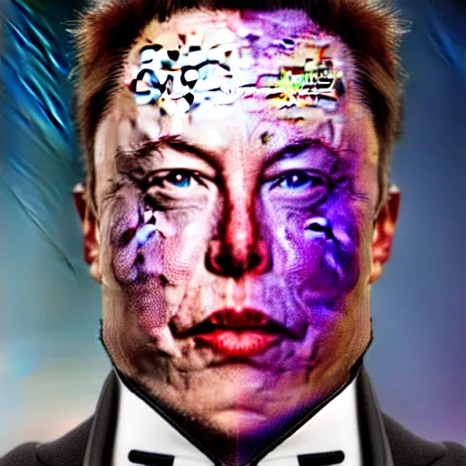 Image similar to elon musk head merged with thanos body, highly detailed, high quality, hd, 4 k, 8 k, canon 3 0 0 mm, professional photographer, 4 0 mp, lifelike, top - rated, award winning, realistic, sharp, no blur, edited, corrected, trending