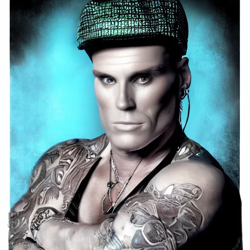 Prompt: a portrait of vanilla ice made out of vanilla and ice, concept art, matte painting