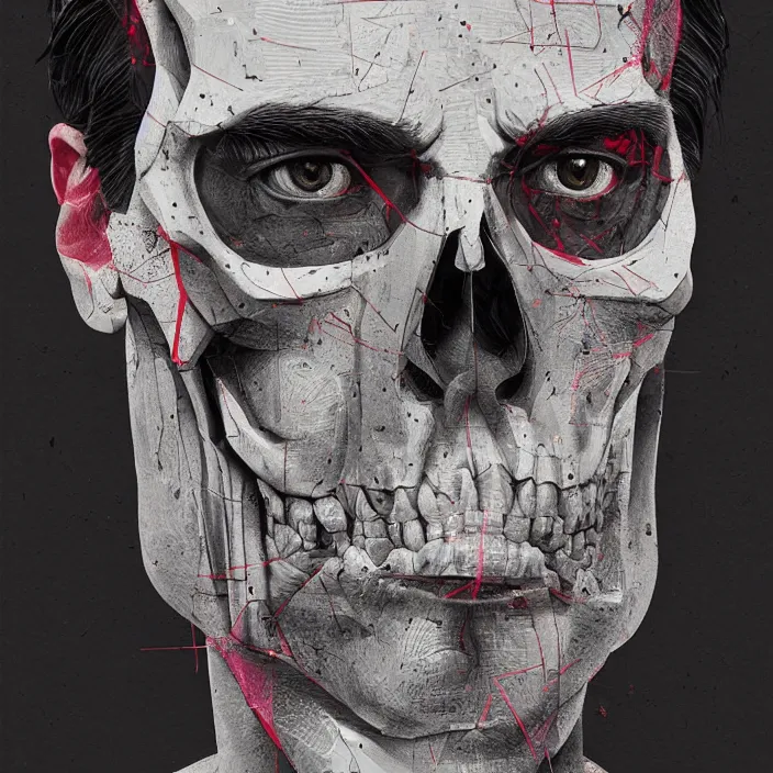 Prompt: portrait of jon hamm as a skull. intricate abstract. intricate artwork. by Tooth Wu, wlop, beeple, dan mumford. octane render, trending on artstation, greg rutkowski very coherent symmetrical artwork. cinematic, hyper realism, high detail, octane render, 8k, iridescent accents