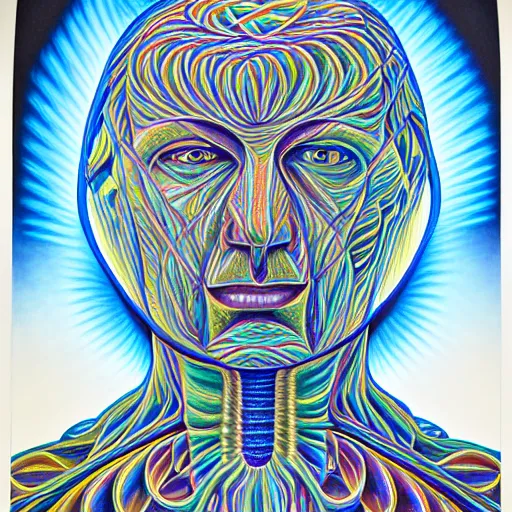 Image similar to I think therefore I am by Alex Grey