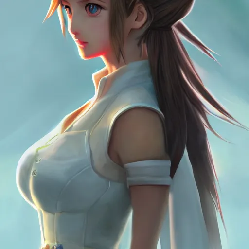 Image similar to concept art of aerith aeris by logan cure, BangkuART, sakimichan, yan gisuka, zeronis, dan eder, nick silva, Ja Mong, 4k, artstation