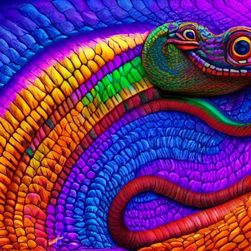Image similar to the rainbow serpent, digital painting, amazing detail, art station, cgsociety