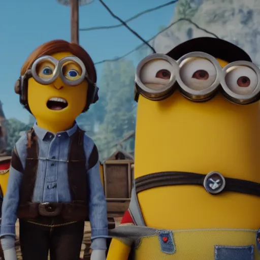 Image similar to Film still of Minions, from Red Dead Redemption 2 (2018 video game)