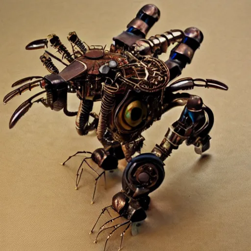 Image similar to steampunk robots that are also insects