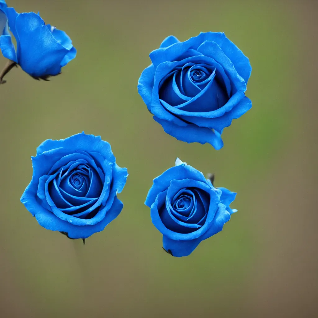 Prompt: A high quality photograph of a beautiful blue rose