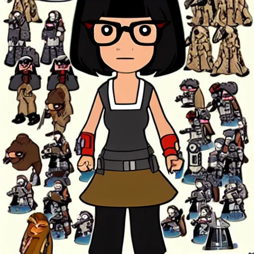 Image similar to Tina Belcher in the style of Star Wars: The Clone Wars (2008)