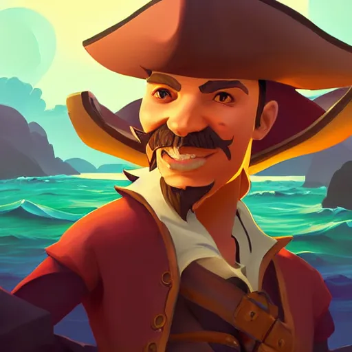 Image similar to painting jack the pirate on sea of thieves game avatar hero smooth face median photoshop filter cutout vector behance hd by jesper ejsing, by rhads, makoto shinkai and lois van baarle, ilya kuvshinov, rossdraws, illustration, art by ilya kuvshinov and gustav klimt