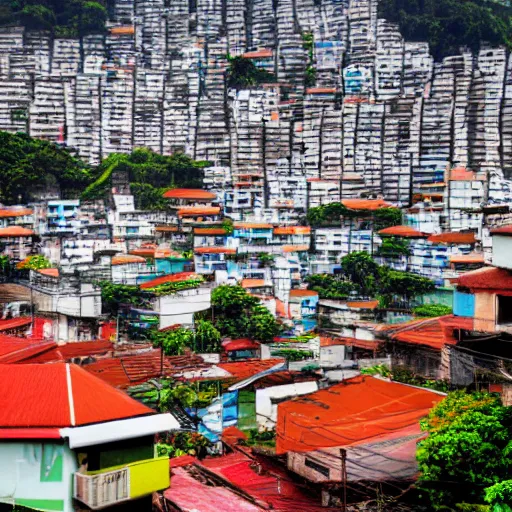 Prompt: photo of rio de janeiro favela being invaded by armed aliens,barraco, samba, churrasco, photorealistic, warm colors, tranquil, peace, happy rocinha