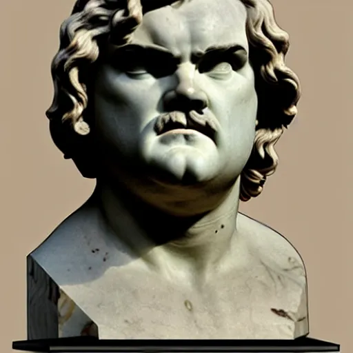 Image similar to jack black as a greek marble statue