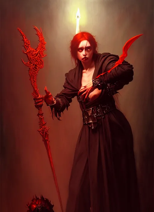 Image similar to necromancer casting toll the dead, full body, hyper realistic dnd character art portrait, dark fantasy art, intricate fantasy painting, dramatic lighting, vivid colors, deviantart, artstation, by edgar maxence and caravaggio and michael whelan and delacroix.