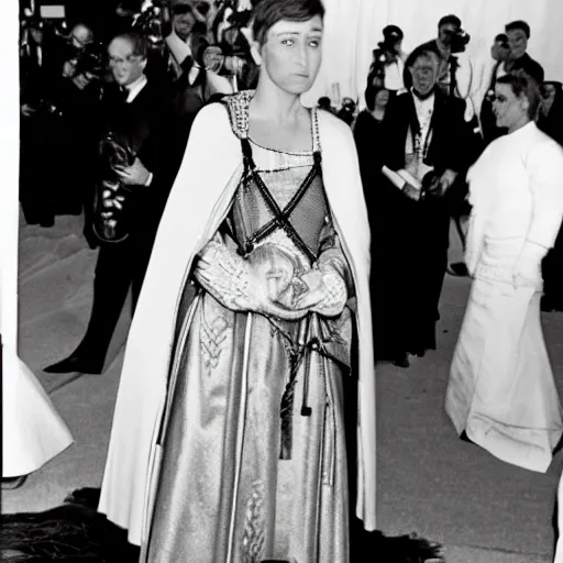 Image similar to photo of joan of arc at the met gala