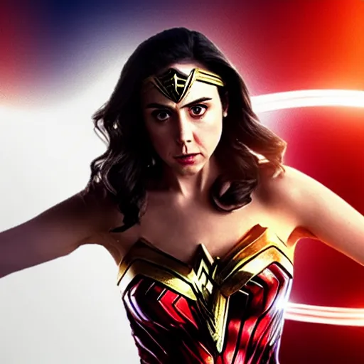 Image similar to Alison Brie as Wonder Woman, movie screenshot