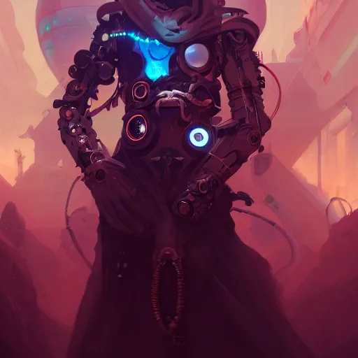 Image similar to a portrait of a cybernetic occultist of the golden dawn, cyberpunk concept art by pete mohrbacher and wlop and artgerm and josan gonzales, digital art, highly detailed, intricate, sci-fi, sharp focus, Trending on Artstation HQ, deviantart, unreal engine 5, 4K UHD image