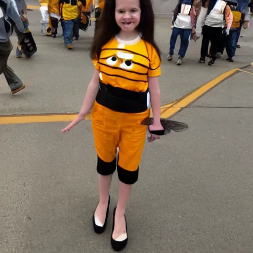 Prompt: bee dressed as inmate