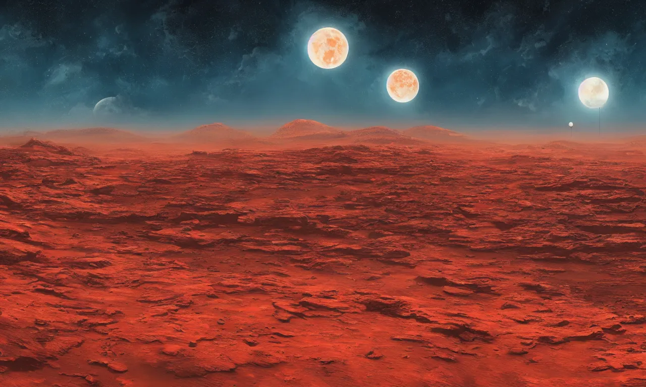 Image similar to mars and moon ground by alena aenami artworks in 4 k