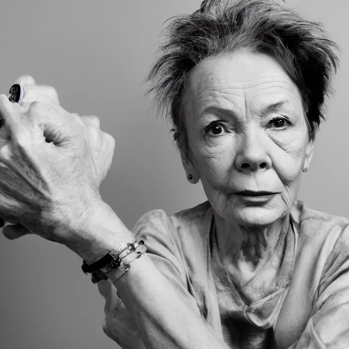 Prompt: epic beautiful young laurie anderson hd portrait leica zeiss trending