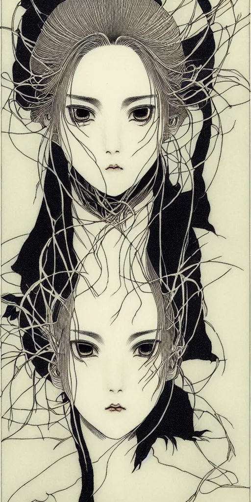 Image similar to prompt: one human Fragile looking character portrait face drawn by Takato Yamamoto, full body character drawing, inspired by Evangeleon, clean ink detailed line drawing, intricate detail, manga 1980, portrait centric composition