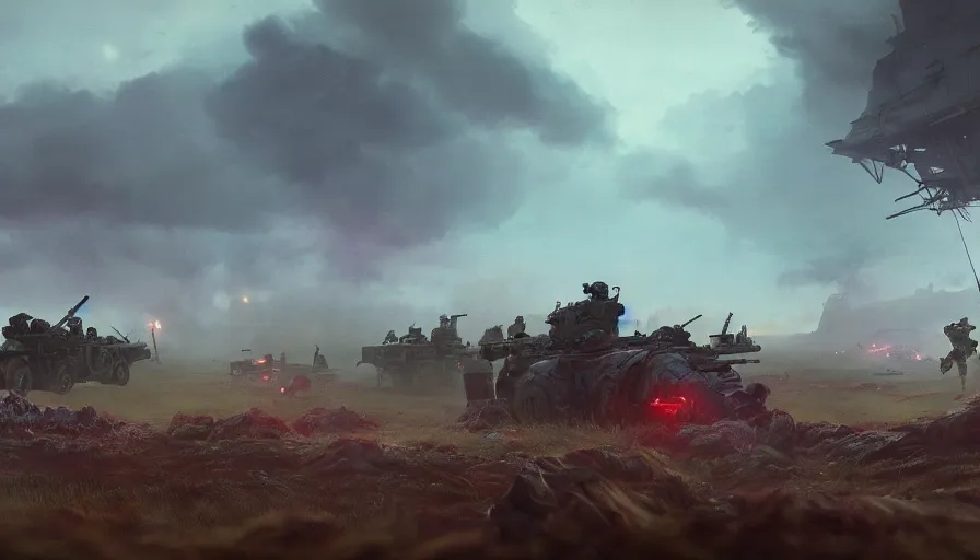 Image similar to british forces and local people engaged in a fight, furious action scene, chase, an epic fantasy, dramatic lighting, cinematic, establishing shot, extremely high detail, photorealistic, cinematic lighting, artstation, by simon stalenhag, horizon forbidden west