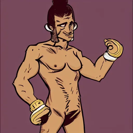 Image similar to baroque mma fighter, color, lastman comic, bastien vives style, character concept